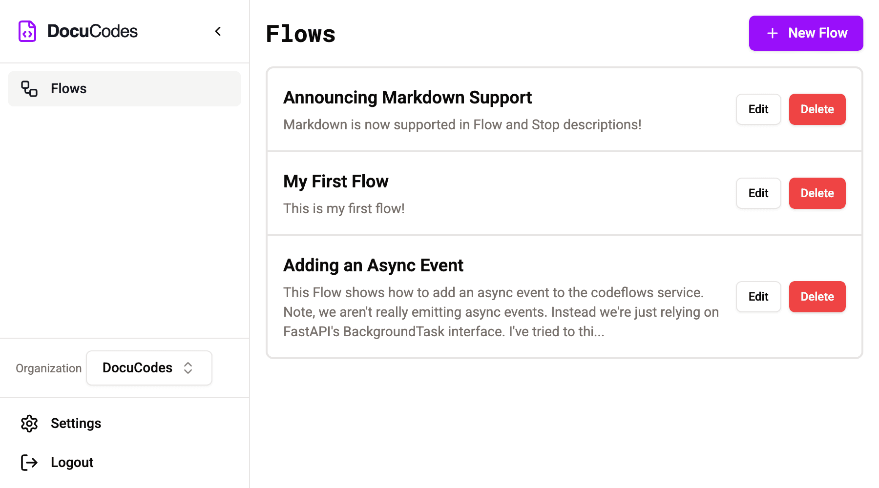 DocuCodes showing a new visual style