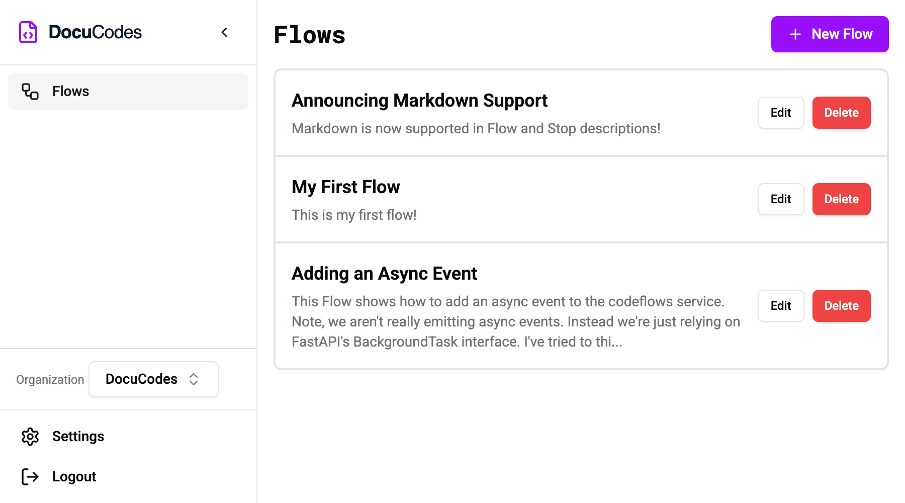 DocuCodes showing a new visual style